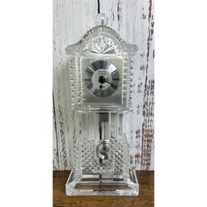 CRYSTAL LEGENDS 24% Lead Crystal Grandfather Clock By Godinger 10" Tall. Classic